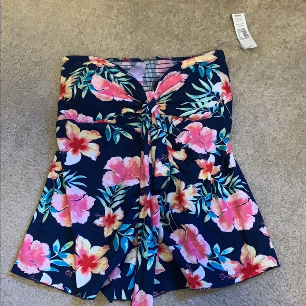 Strapless floral top